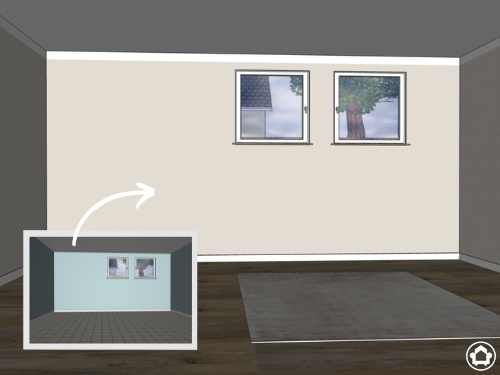 Wohnraum im Keller: vorher kalt und distanziert; nachher: helles, freundliches, warmes Wohnzimmer im Untergeschoss